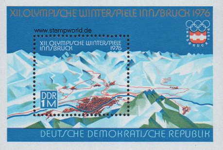 Briefmarken/Stamps Olympia Innsbruck/Umgebungspanorama