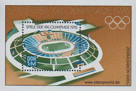 Briefmarken/Stamps Olympia Montreal/Stadion (Leipzig)