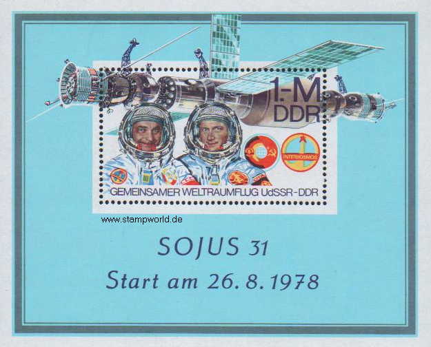 Briefmarken/Stamps Interkosmos/Kosmonauten/Raumschiff (Sojus 31)
