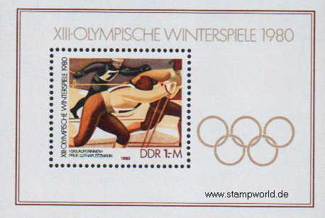 Briefmarken/Stamps Olympia Lake Placid/Skiläuferinnen
