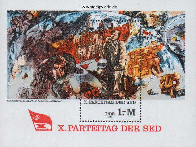 Briefmarken/Stamps Parteitag/Gemälde (W. Womacka)