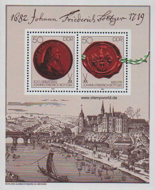 Briefmarken/Stamps Böttger/Porzellan/Medaille/Schloß Albrechtsburg