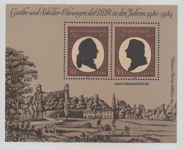 Briefmarken/Stamps Goethe/Schiller/Schloß (Weimar)/Hund