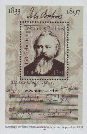 Briefmarken/Stamps J. Brahms/Komponist