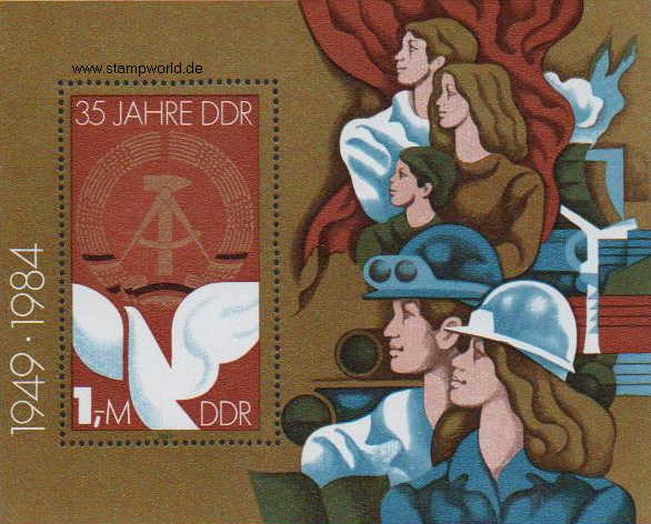 Briefmarken/Stamps 35 J. DDR/Vogel/Staatswappen
