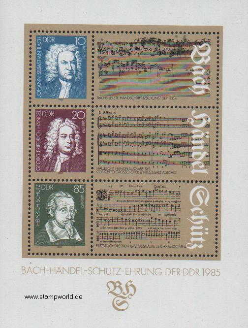 Briefmarken/Stamps Musiker/Bach/Händel/Schütz