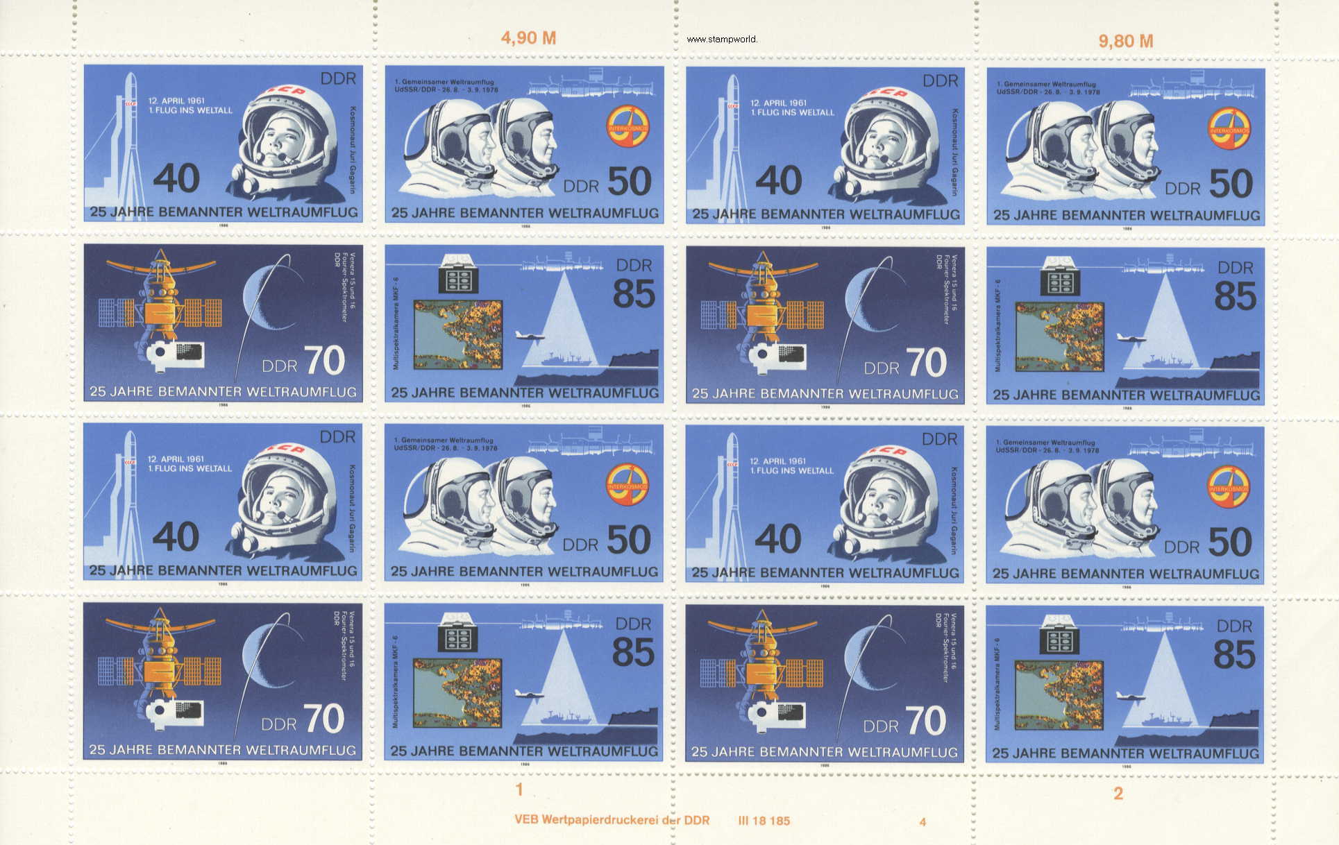 Briefmarken/Stamps Raumfahrt/Schiff/Flugzeug/Luftbild/Gagarin