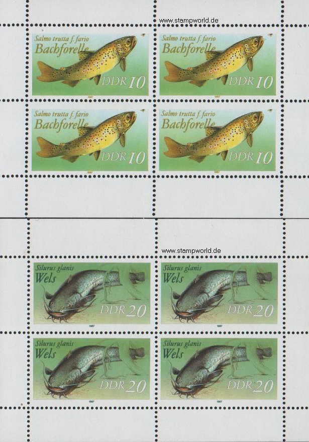 Briefmarken/Stamps Fische/Bachforelle/Wels