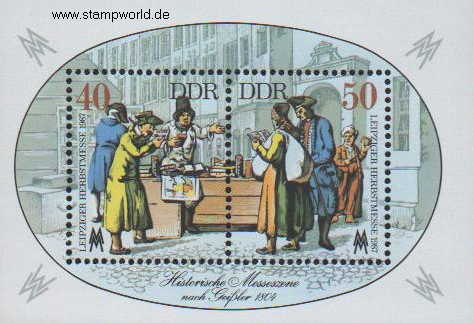 Briefmarken/Stamps Herbstmesse/hist. Messeszene