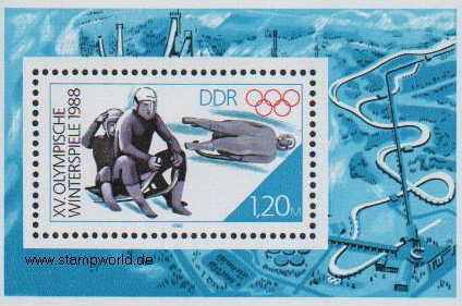 Briefmarken/Stamps Olympia Calgary/Rodeln