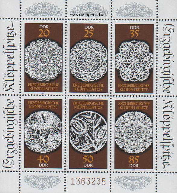 Briefmarken/Stamps erzgebirgische Klöppelspitzen
