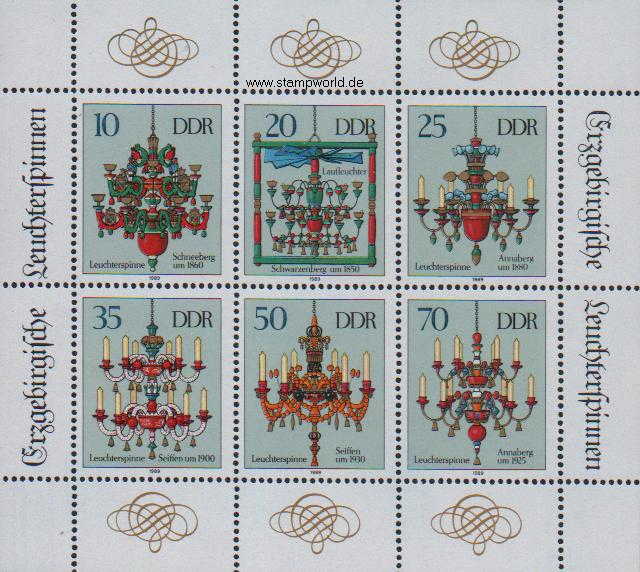 Briefmarken/Stamps erzgebirgische Leuchterspinnen