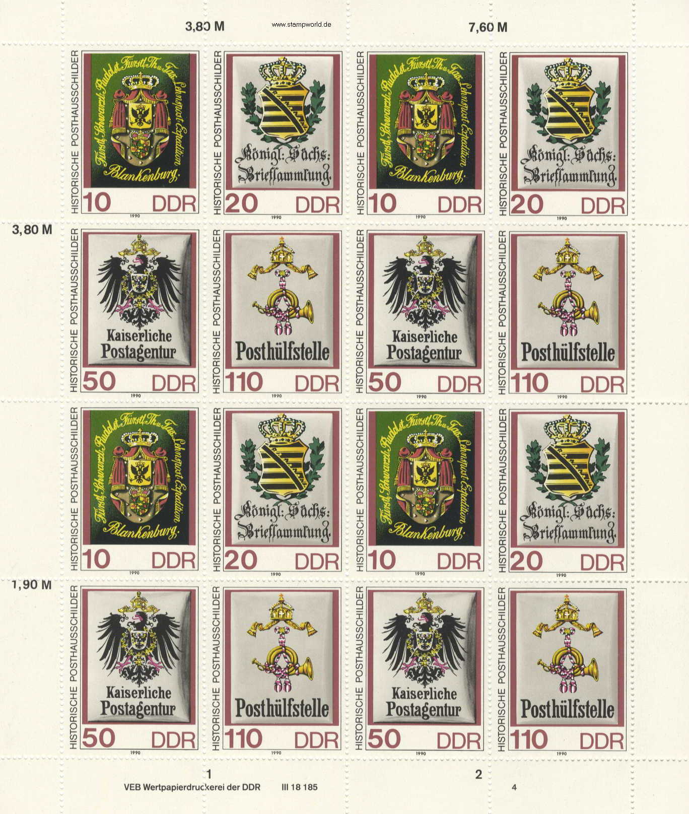 Briefmarken/Stamps histor. Posthausschilder