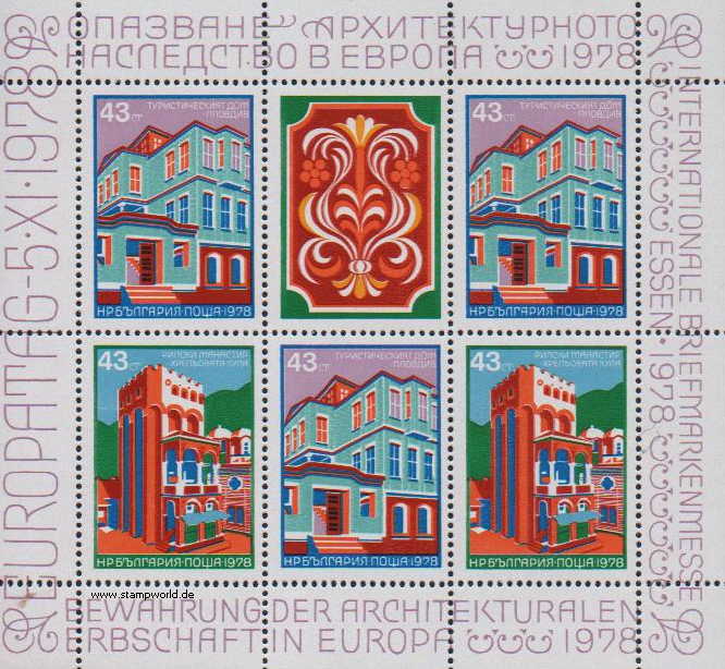 Briefmarken/Stamps Denkmalschutz/Briefmarkenmesse Essen 78/Europatag