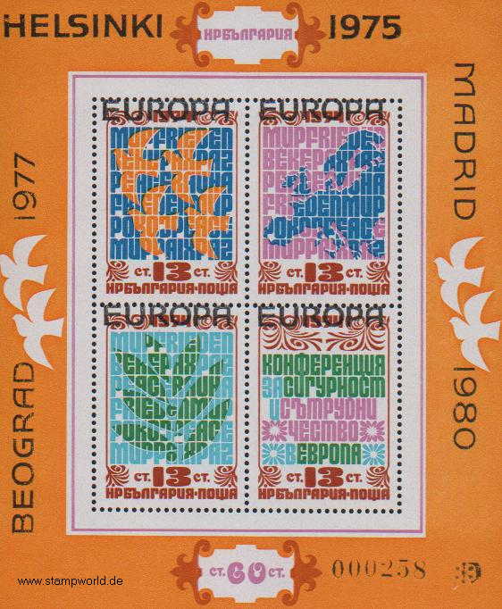Briefmarken/Stamps KSZE-Konferenz/Friedenstauben stilis./Landkarte