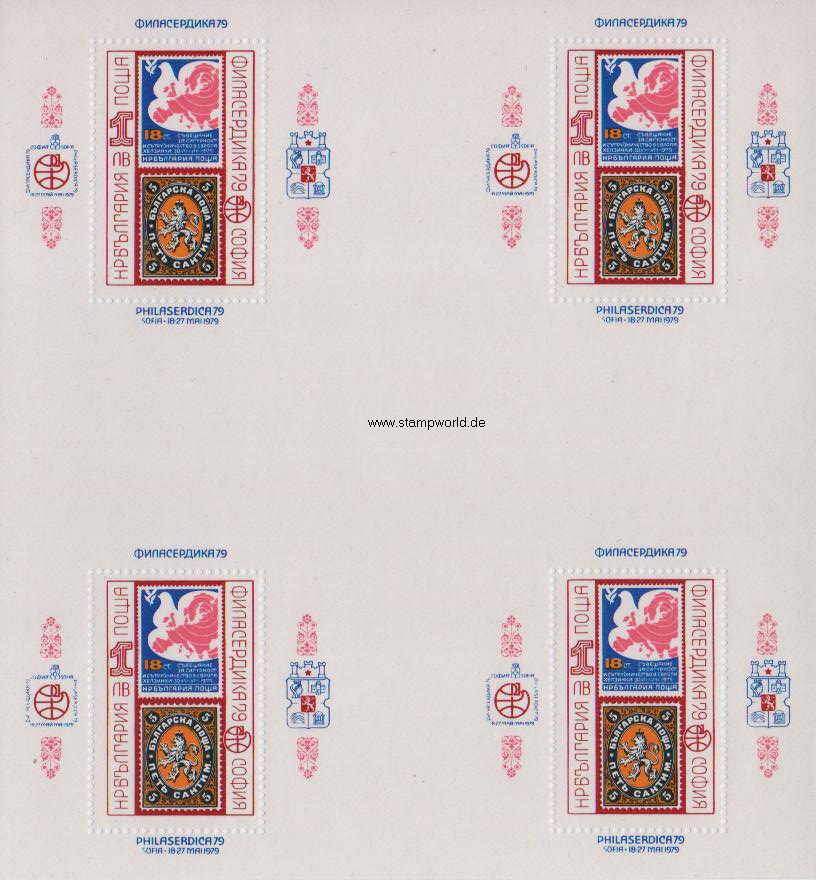 Briefmarken/Stamps PHILASERDICA 79/Marke a. Marke/Taube stilis./Wappenlöwe/Landkarte