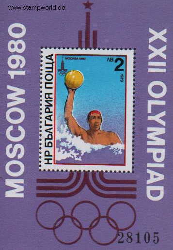 Briefmarken/Stamps Olympia Moskau/Wasserball