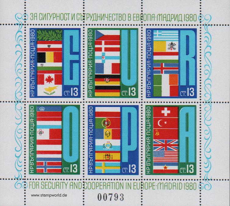 Briefmarken/Stamps KSZE-Konferenz/Flaggen