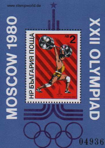 Briefmarken/Stamps Olympia Moskau/Gewichtheben