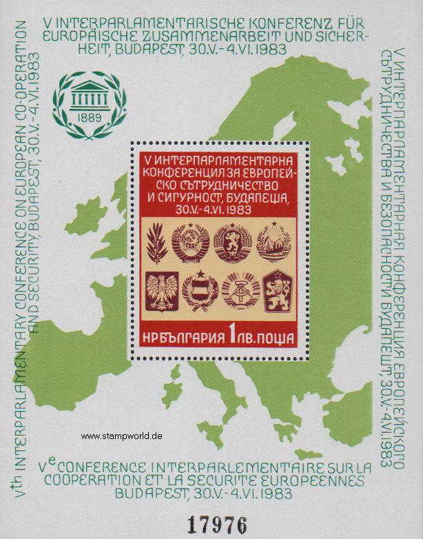 Briefmarken/Stamps KSZE-Konferenz/Wappen/Landkarte