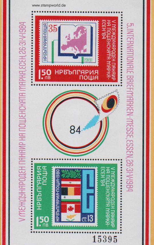 Briefmarken/Stamps Briefmarkenmesse Essen/Flaggen/KSZE-Konferenz/Landkarte