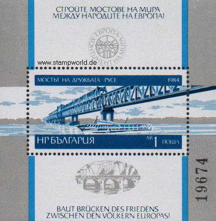 Briefmarken/Stamps Eisenbahnbrücke/Schiff