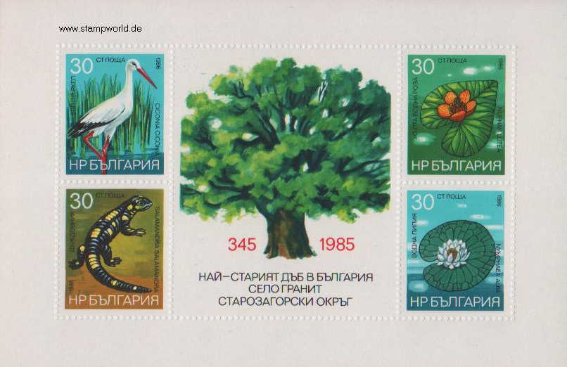 Briefmarken/Stamps Naturschutz/Storch/Salamander/Seerosen