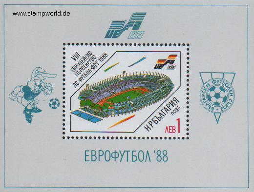 Briefmarken/Stamps Fußball-EM Deutschland/Stadion/Hase (Maskottchen)