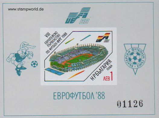 Briefmarken/Stamps Fußball-EM Deutschland/Stadion/Hase (Maskottchen)