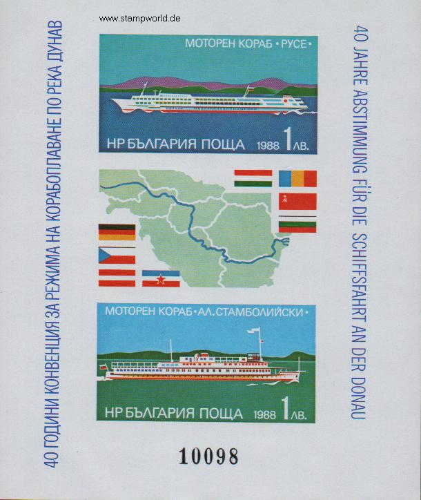 Briefmarken/Stamps Donau-Konferenz/Schiffe/Landkarte/Flaggen