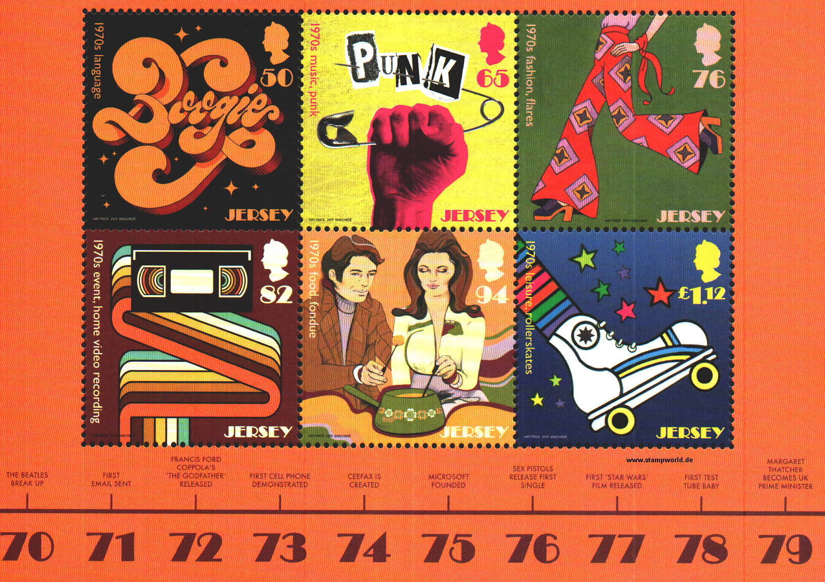 Pop Kultur 70er Jahre Mode Musik Rollschuhe Fondue Punk Jersey Stamp 404257 Stampworld Briefmarken Online Shop Gero Gonser