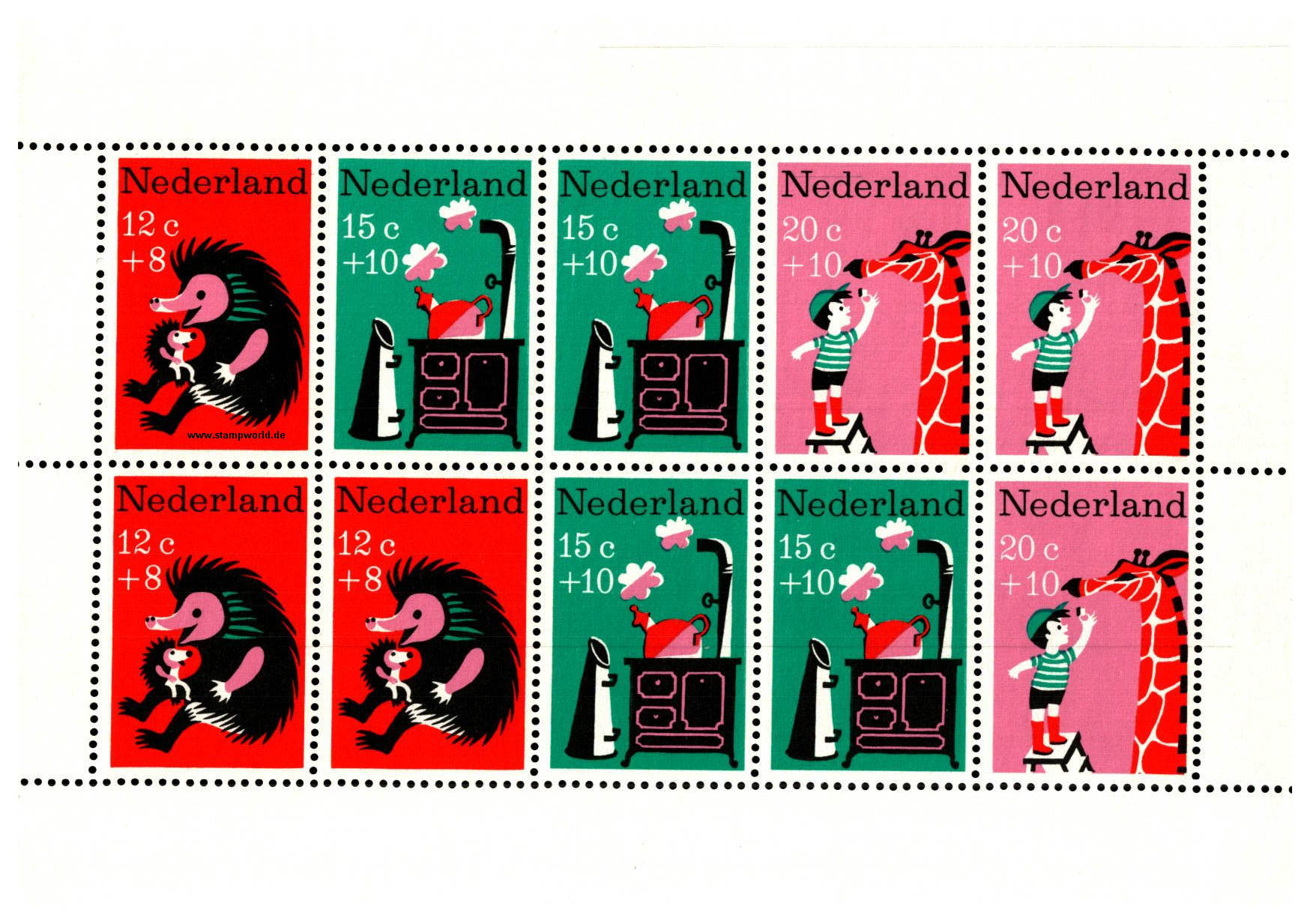 Briefmarken/Stamps Kinderlieder/Giraffe stilis./Igel