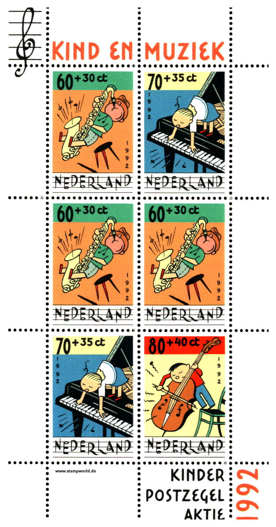 Briefmarken/Stamps Kinder und Musik