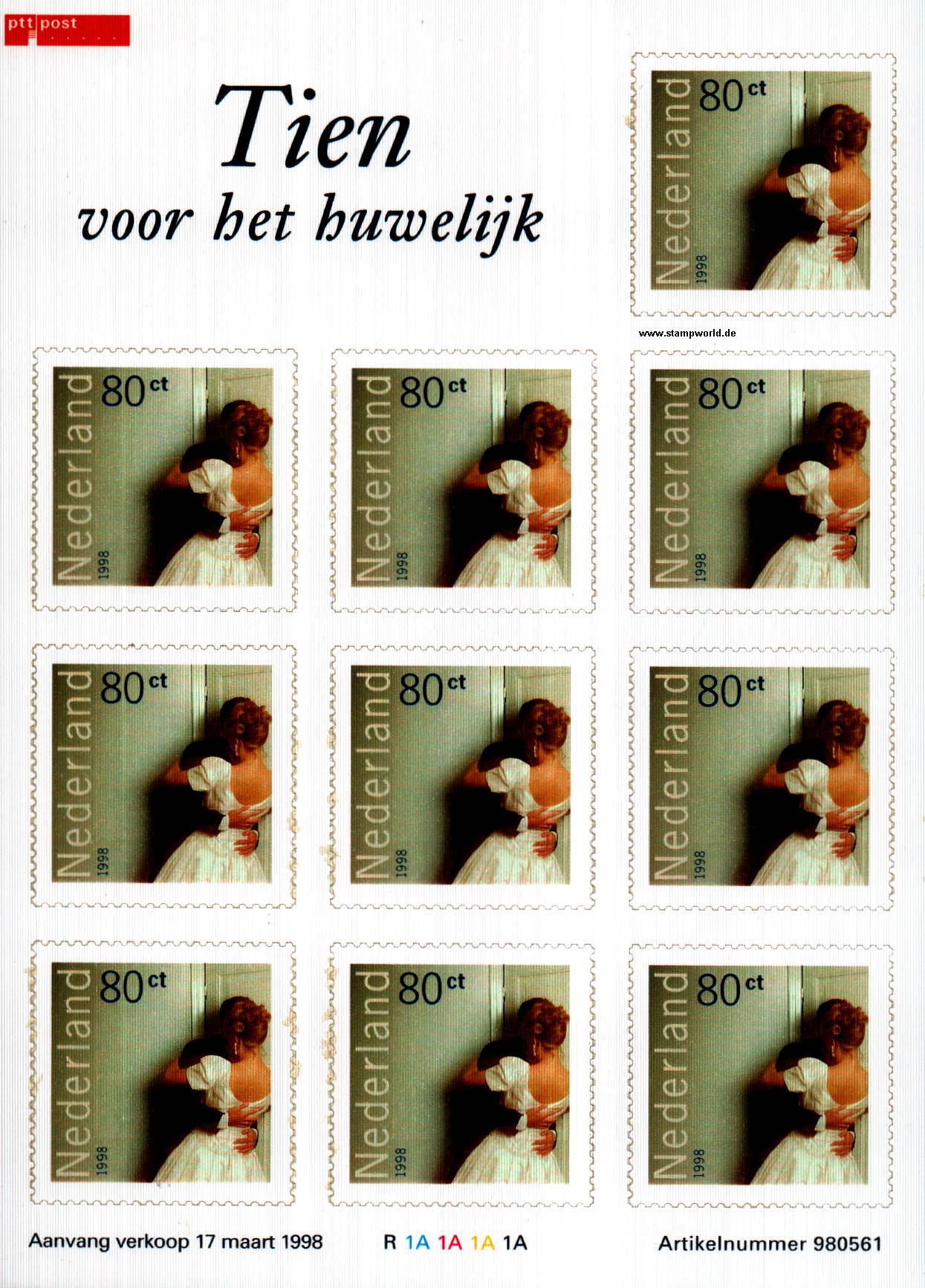 Briefmarken/Stamps Hochzeitsglückwünsche/Brautpaar (RaTdr.)