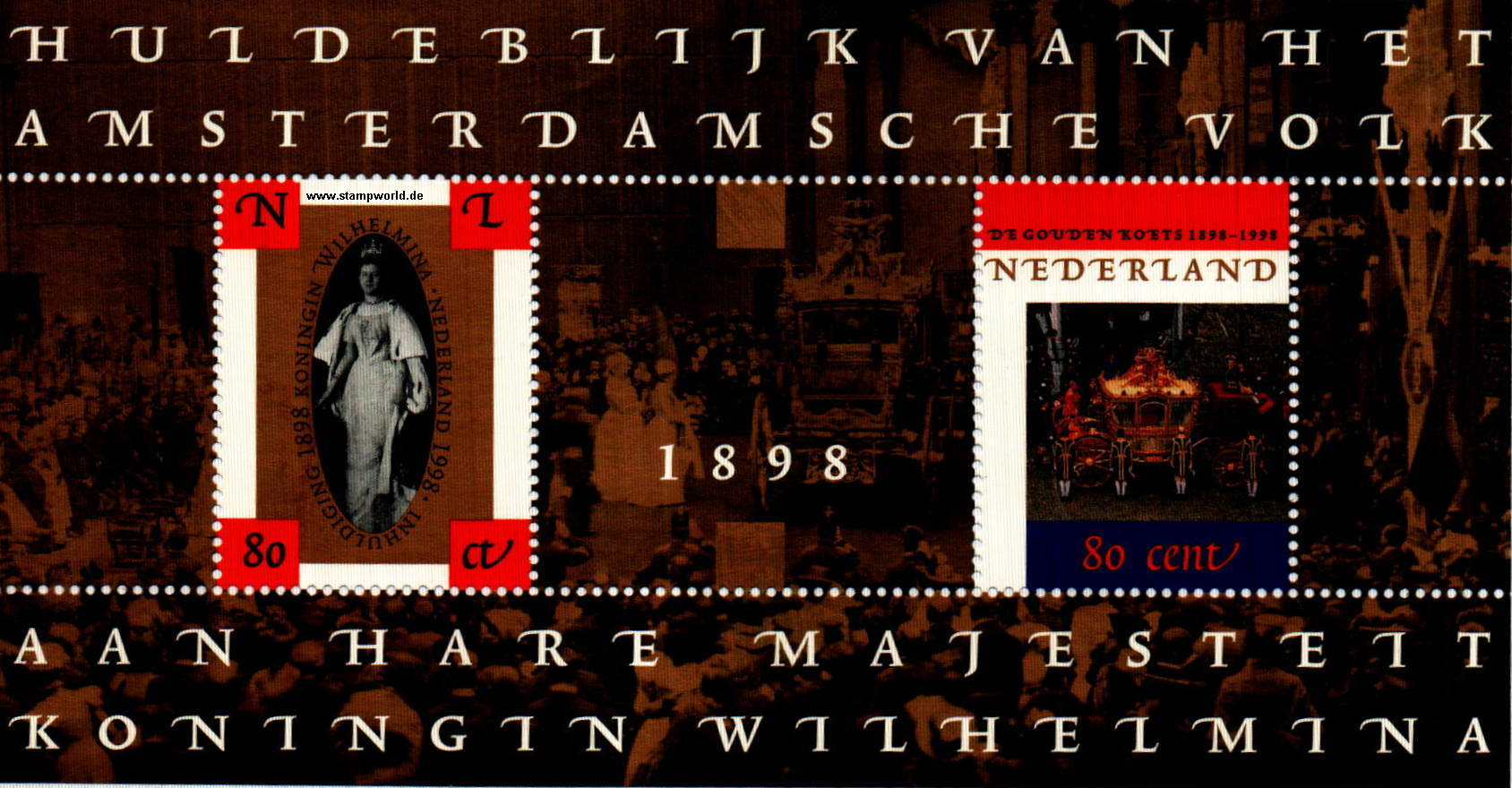Briefmarken/Stamps Königin Wilhelmina/Kutsche
