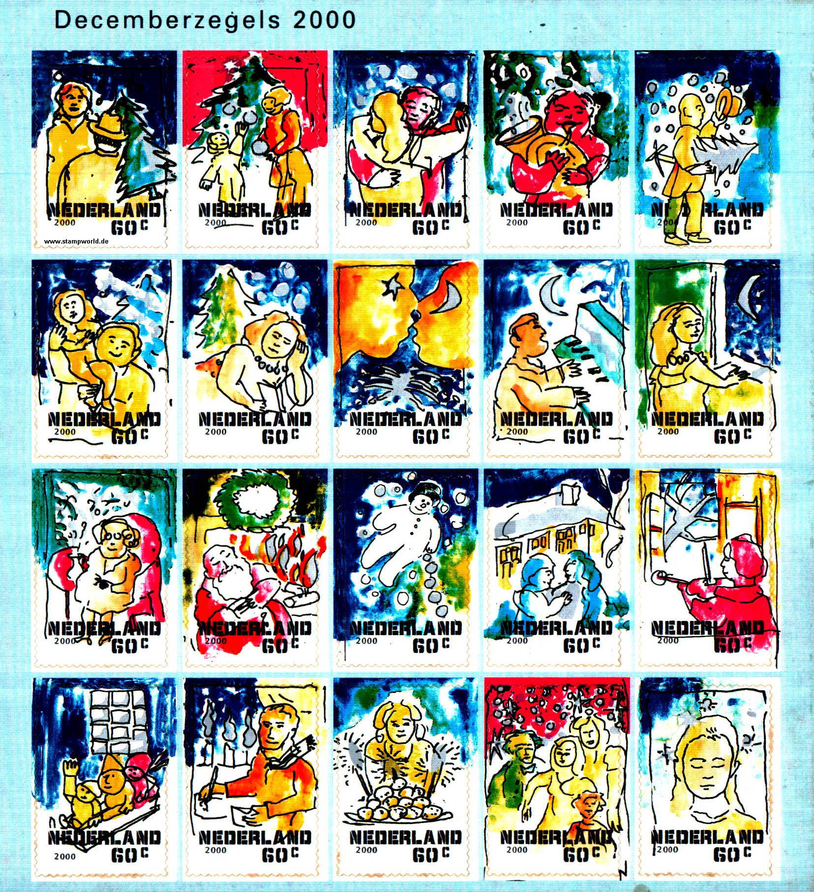 Briefmarken/Stamps Dezembermarken/Weihnachten/Rodeln/Schneeballschlacht