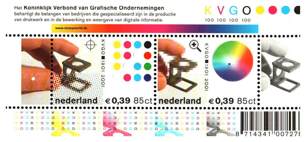Briefmarken/Stamps Druckereiverband/Lupe