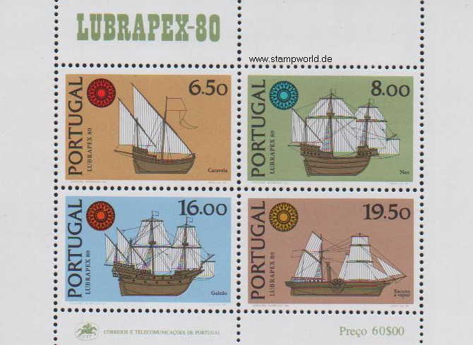 Briefmarken/Stamps LUBRAPEX 80/Segelschiffe