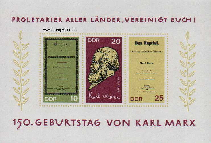 Briefmarken/Stamps K. Marx/Buchtitel 
