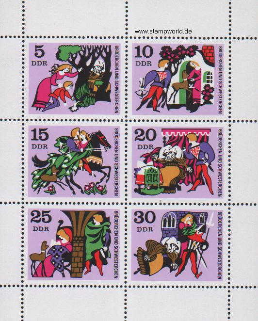Briefmarken/Stamps Märchen/Brüderchen u. Schwesterchen/Reh/Pferd (Gebr. Grimm)
