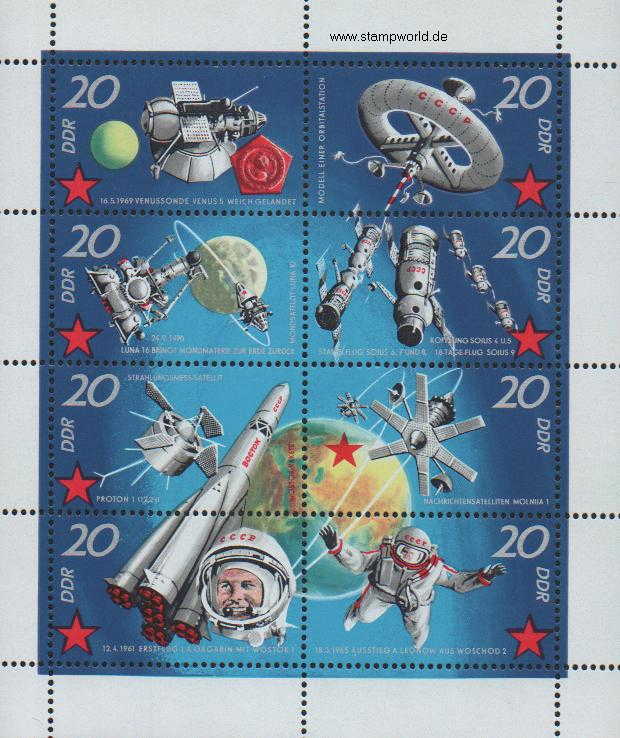 Briefmarken/Stamps Raumfahrt/Satelliten/Raumstation/Kosmonauten