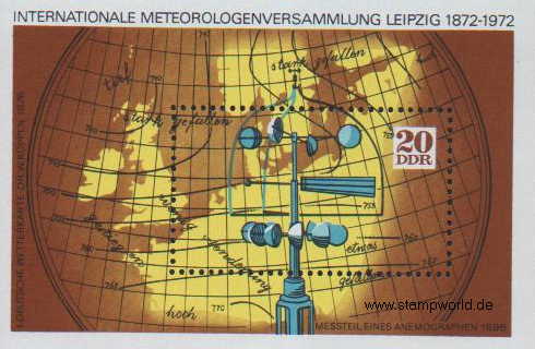 Briefmarken/Stamps Meteorologie/Windmesser/Wetterkarte