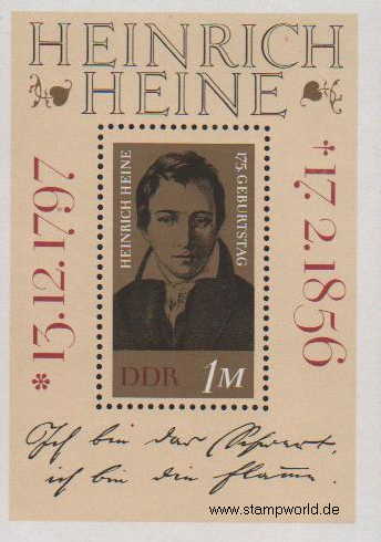 Briefmarken/Stamps Heinrich Heine/Schriftsteller